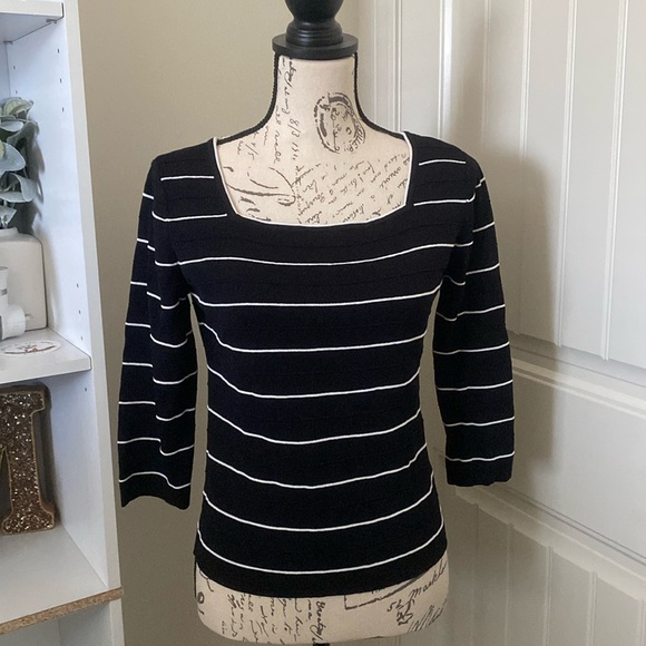 J.A.C Black & White Women’s Striped Top - Picture 1 of 5